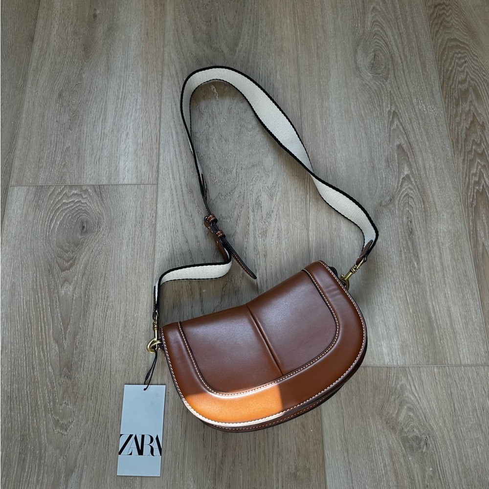 NWT ZARA Topstitched Crossbody Bag